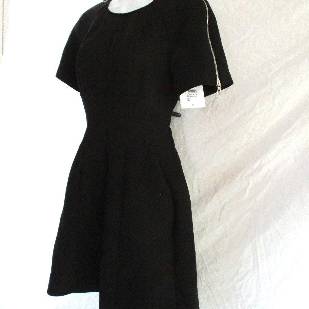 CHRISTIAN DIOR ROBE DO zip coat Dress 38 Black